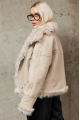 Double-sided beige sheepskin coat made of natural sheepskin